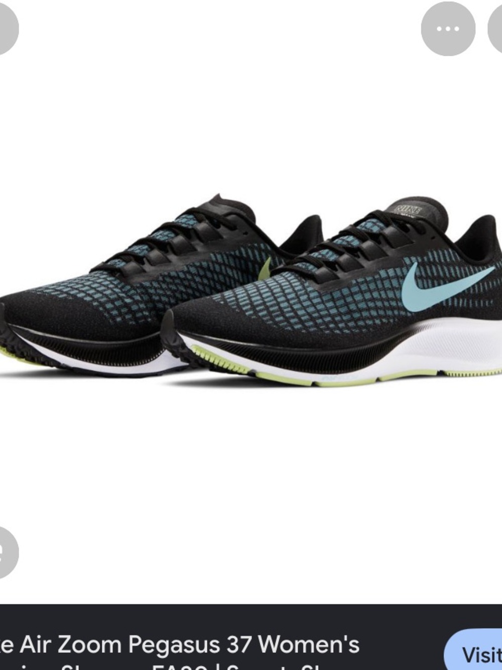 Nike Zoom Pegasus Black and Teal Athletic Sneakers Sz 7m.